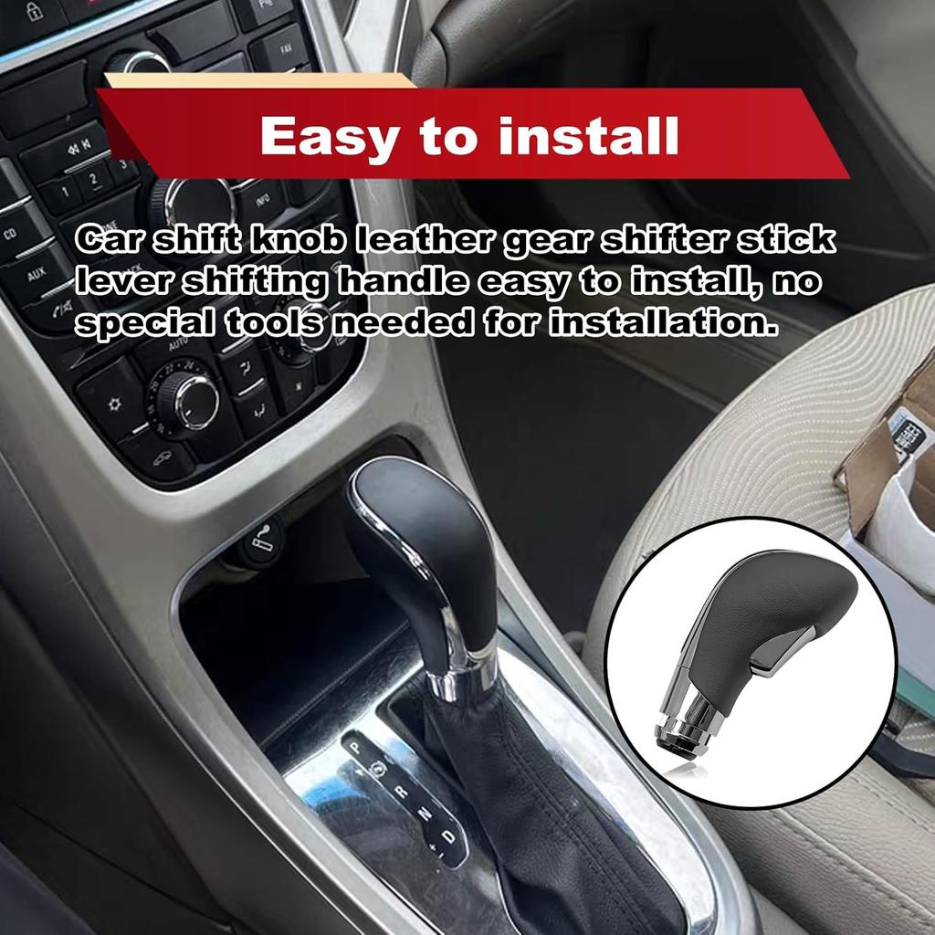 Automatic Gear Stick Shift Knob Compatible With 2012-2017 Buick Verano Car Gear Shift Knob Leather Car Stick Lever Gear Shifter Knob Cover Head