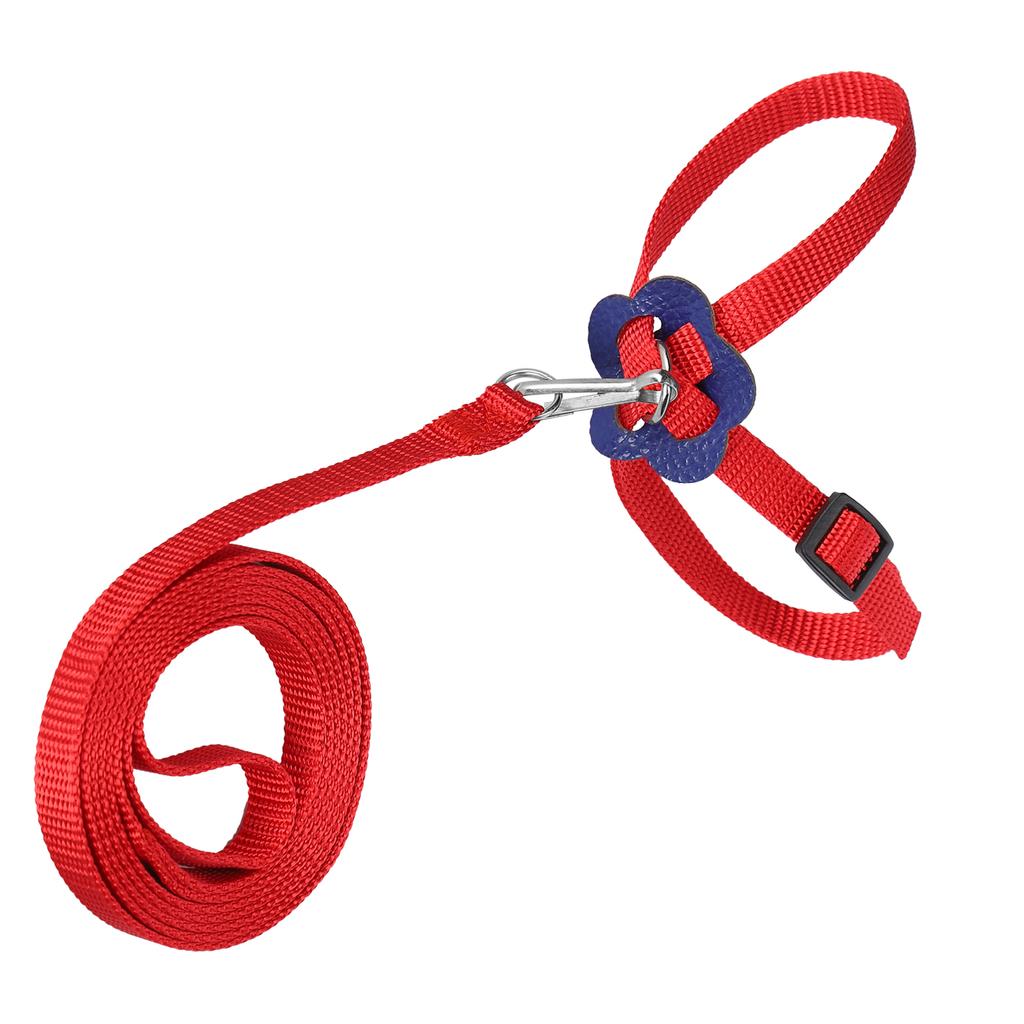 Coleira para Pássaros Corda para Papagaio Ajustável Pássaros Nylon Corda Anti-Mordida para Treino ao Ar Livre(vermelho )