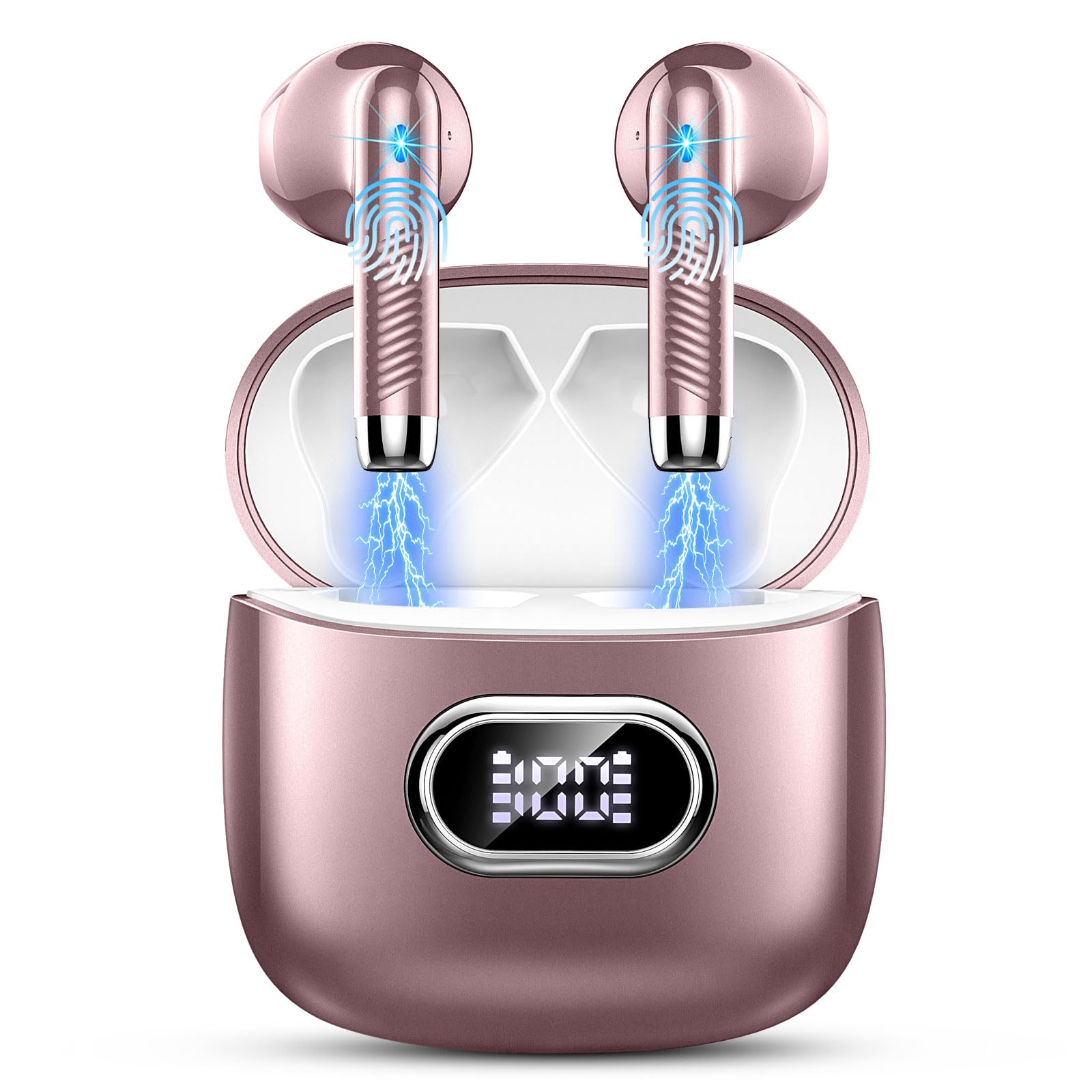 

Bluetooth Wireless Earbuds Hottest Bluetooth 42 Hours Bluetooth Automatic IPX7 ENC Noise Sound Bluetooth Earphones with Fast LED Compatible with and