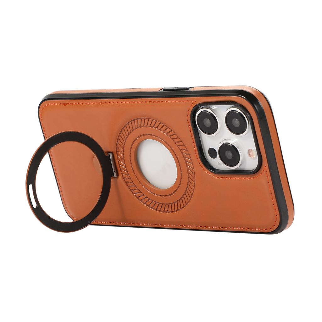 Custodia in Pelle per Apple iPhone16 ProMax - Supporto ad Anello di Ricarica Wireless MagSafe in PU Copertura Due in Uno su iPhone16/15/14/13/12/11/Pro/Plus/Promax