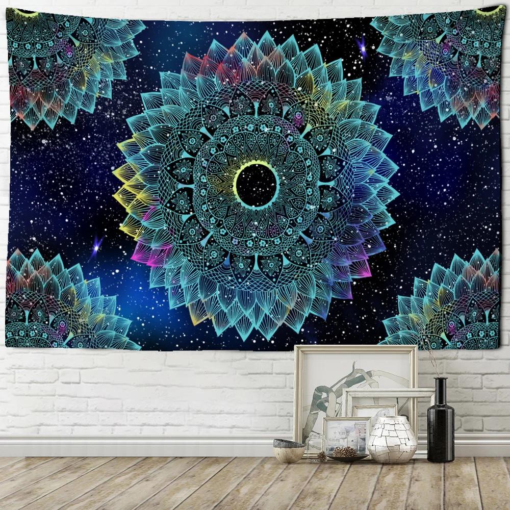 Tapiserie cu mandala indiană, agățată pe perete, covor de plajă cu nisip, pătură, cort de camping, saltea de călătorie, tapiserii de dormit boem