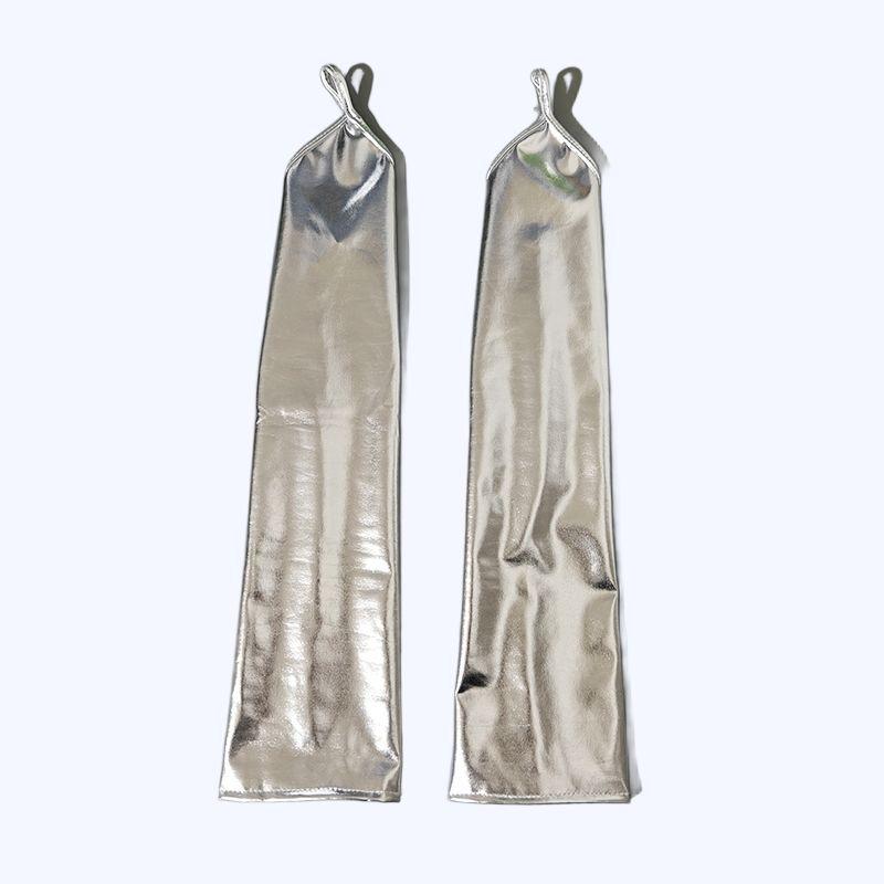 European-Style 48cm Patent Leather Fingerless Opera Gloves for Evening, Party, and Bridal Wear