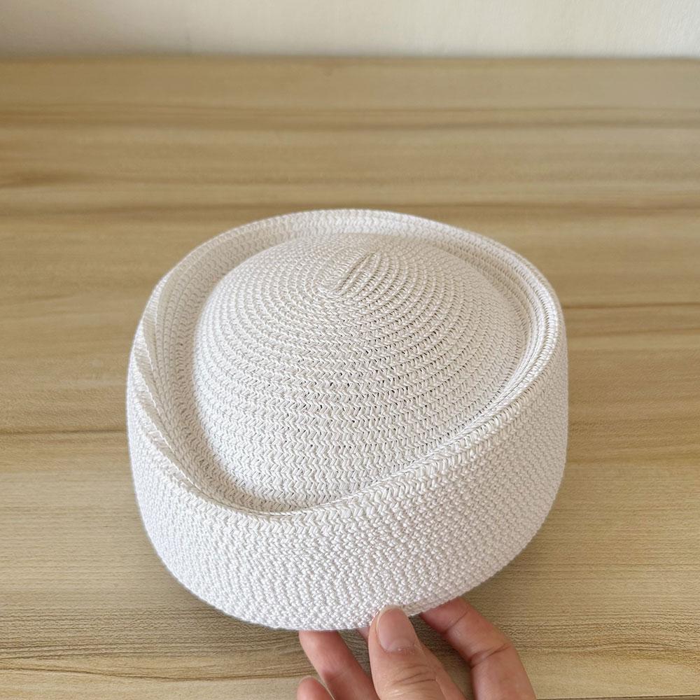 Ins Blogger Sun Hat Summer Flat Beret Women Water Droplet Flight Attendant Hat Circle Concave Top Church Derby Party Pillbox Hat