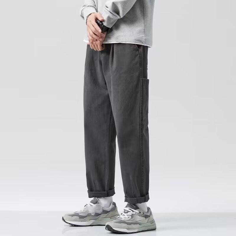 Streetwear Fashion Men Casual Green Cargo Pants Spring Autumn Koreon New Baggy Vintage Sports Straight Loose Wide Trousers