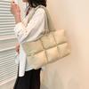Large Capacity Casual Shoulder Bag - Fashionable Puff Tote with Down Cotton Padding