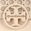 Tory Burch Miller Woven Design Metal Double T Logo Adjustable Shoulder Strap Leather And Canvas Tote Crossbody Bag Small Women Bags 88220-724