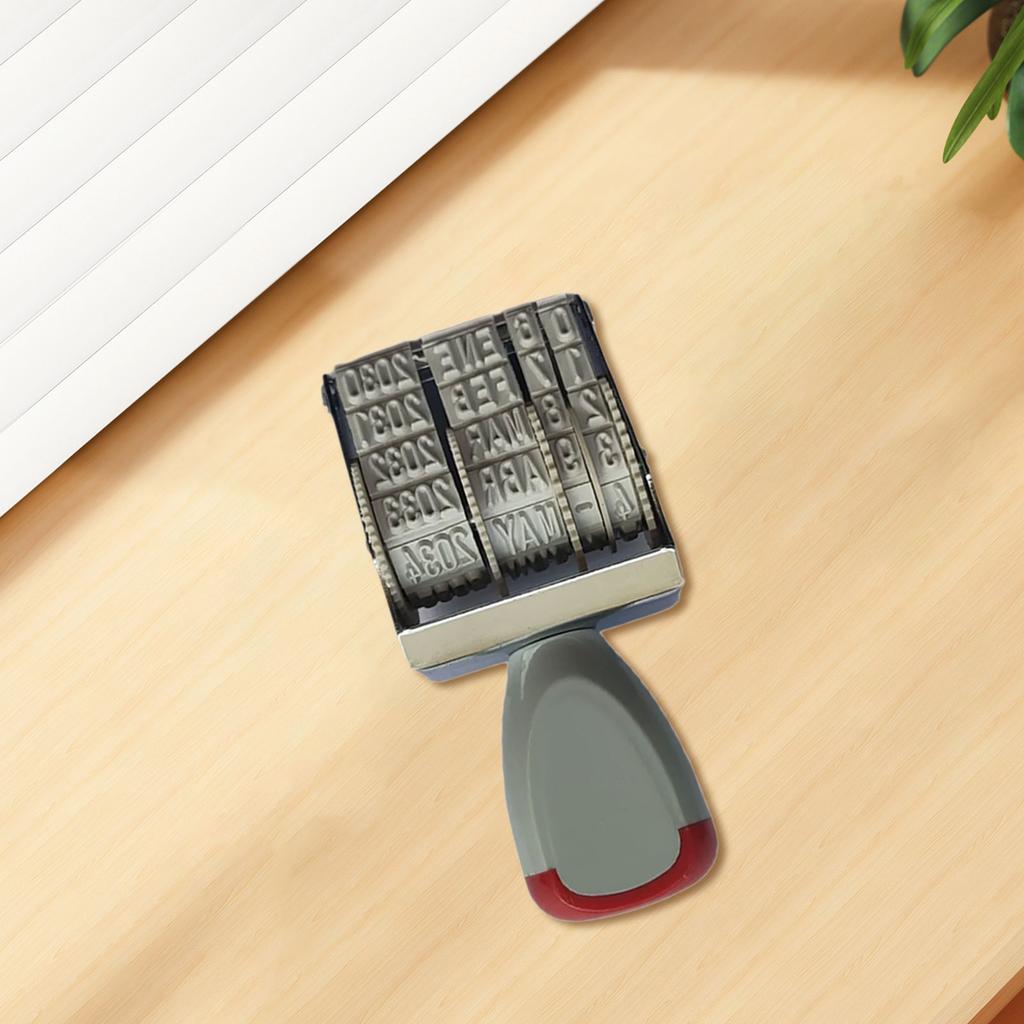 English/Spanish/French Date Stamp Plastic Number Stamp Adjustable Digits Number Stamp Inking Dater Stamp for Office