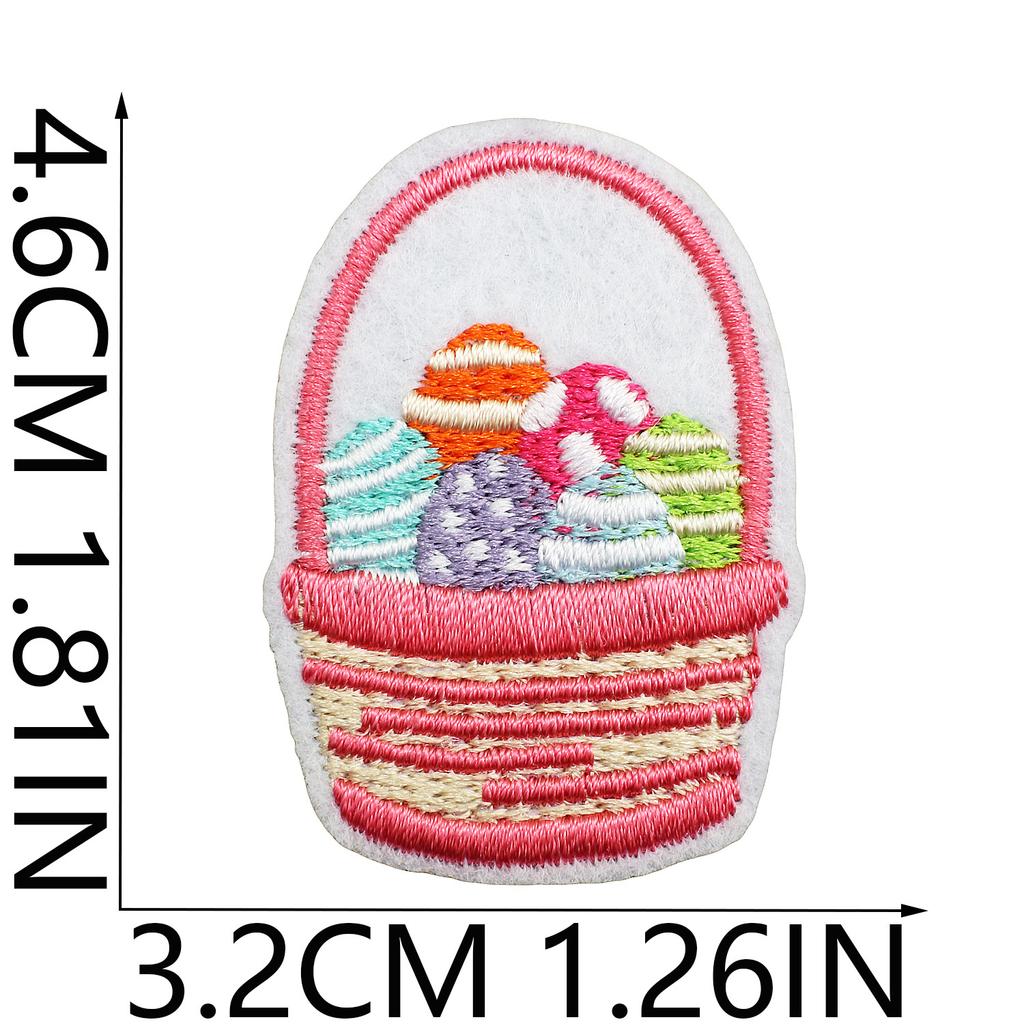 Holiday Dress Embroidery Cloth Sticker Easter Bunny Patch Sticker Cartoon Egg Computer Embroidery Label Carrot Chapter Boy