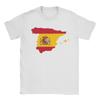 Spain Map Tshirt Unisex Vintage 100 Cotton Tee Shirt O Neck Short Sleeve T Shirts Birthday Present Tops