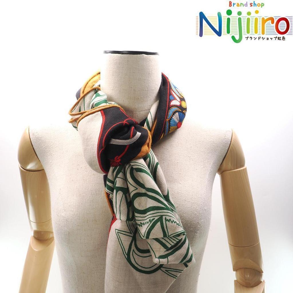 Used Hermes Scarf "Pointu" Muffler Bandana (Almost New)