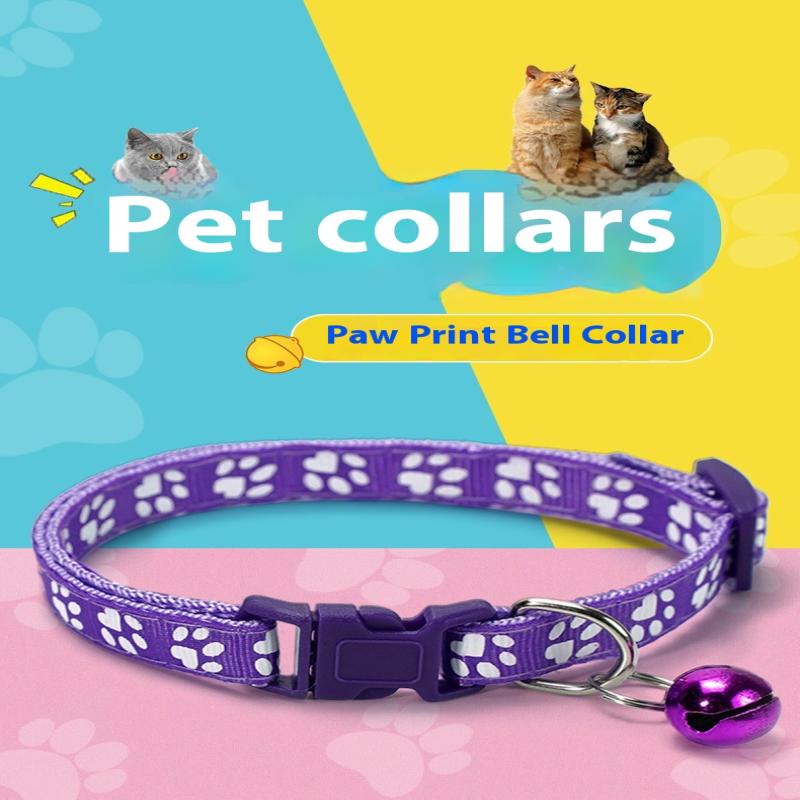 Dog Paw Print Pet Traction Rope Adjustable With Collar Puppy Collar Set Pet Walking Lead Rope Breathable Puppy Cat Accessories