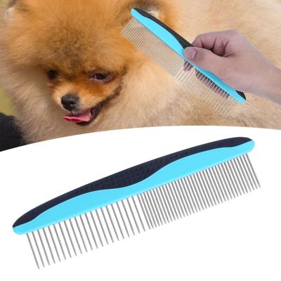 Pet Comb Stainless Steel Needle Dogs Puppy Hair Comb Remove Knots (BlueRow Comb )