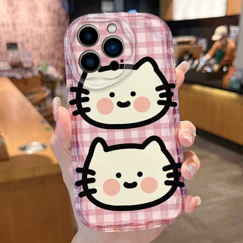 Phone Case Kawaii Cute Fat Cat For iPhone 17 16 16e 15 14 13 12 11 Pro Max Mini X XR XSMAX Air Plus 3D Wave Soft TPU Back Cover