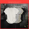 Summer Woman V Neck T Shirt With Wrinkled Design And Slim Fit For Casual Wear