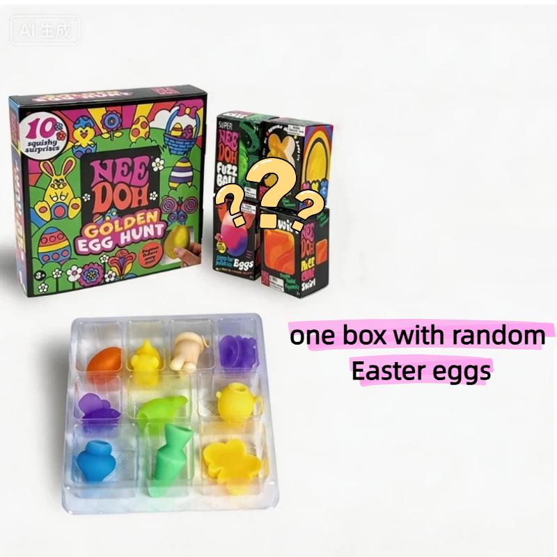 New Nee-doh Golden Egg Treasure Hunt Blind Box Needoh Fidget Toys  Surprises Anti-stress Sensory Squeeze Party Toy Gifts