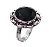 Black Onyx Gemstone Ethnic Handmade Antique Design Ring US Size-10 Z 149