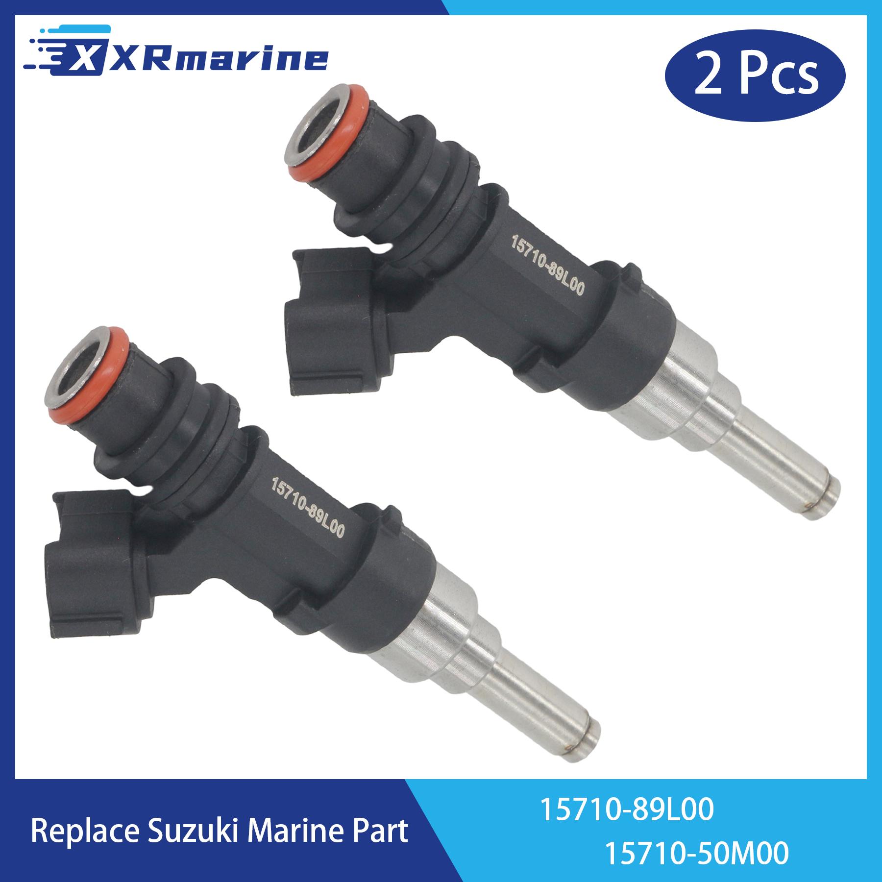 

2 Pcs Fuel Injectors 8 Holes 15710-89L00 for Suzuki 4-Stroke Outboard Engine 9.9 15 20 HP DF9.9B DF15A DF20A 15710-50M00 15710-50M00