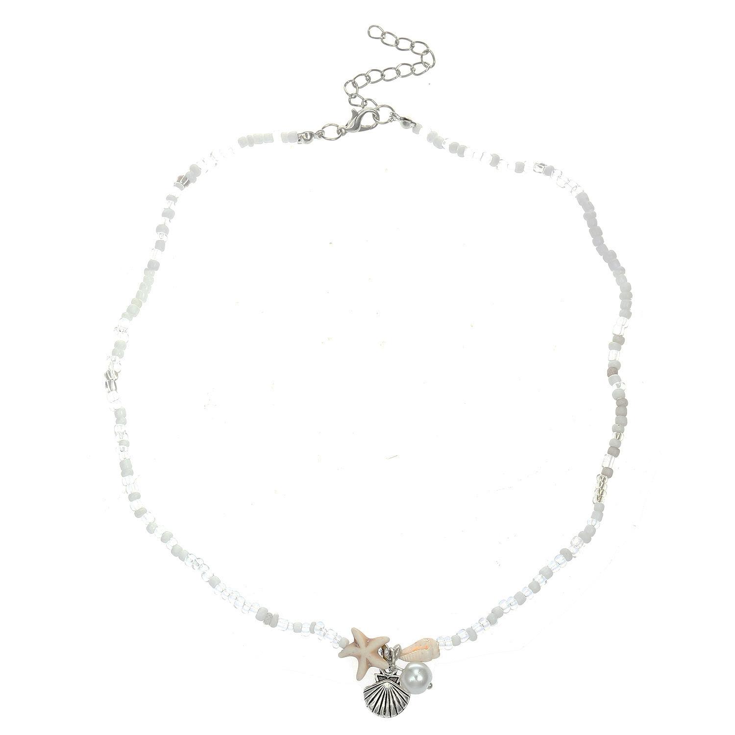 

Bohemian Beaded Necklace Female Ins Style Creative Conch Shell Beaded Beach Starfish Sexy Clavicle Chain Personality Necklaces 45cm