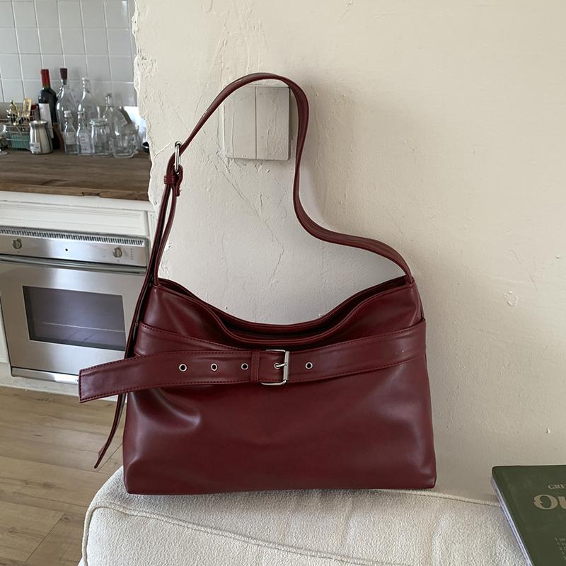 

Yogodlns Корейская версия Женская сумка через плечо Модная повседневная большая вместительная сумка-тоут Осень Зима Коричневая сумка кроссбоди Черная сумочка 37x12x25cm красный