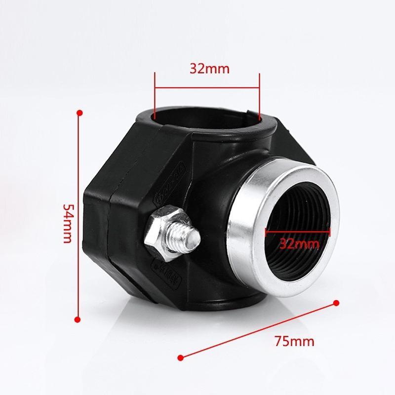 PE Pipe Fitting Clamp 1PC 1/2'' Female Thread Water Splitter Connector for 20/25/32MM Pipes Home Garden Irrigation System