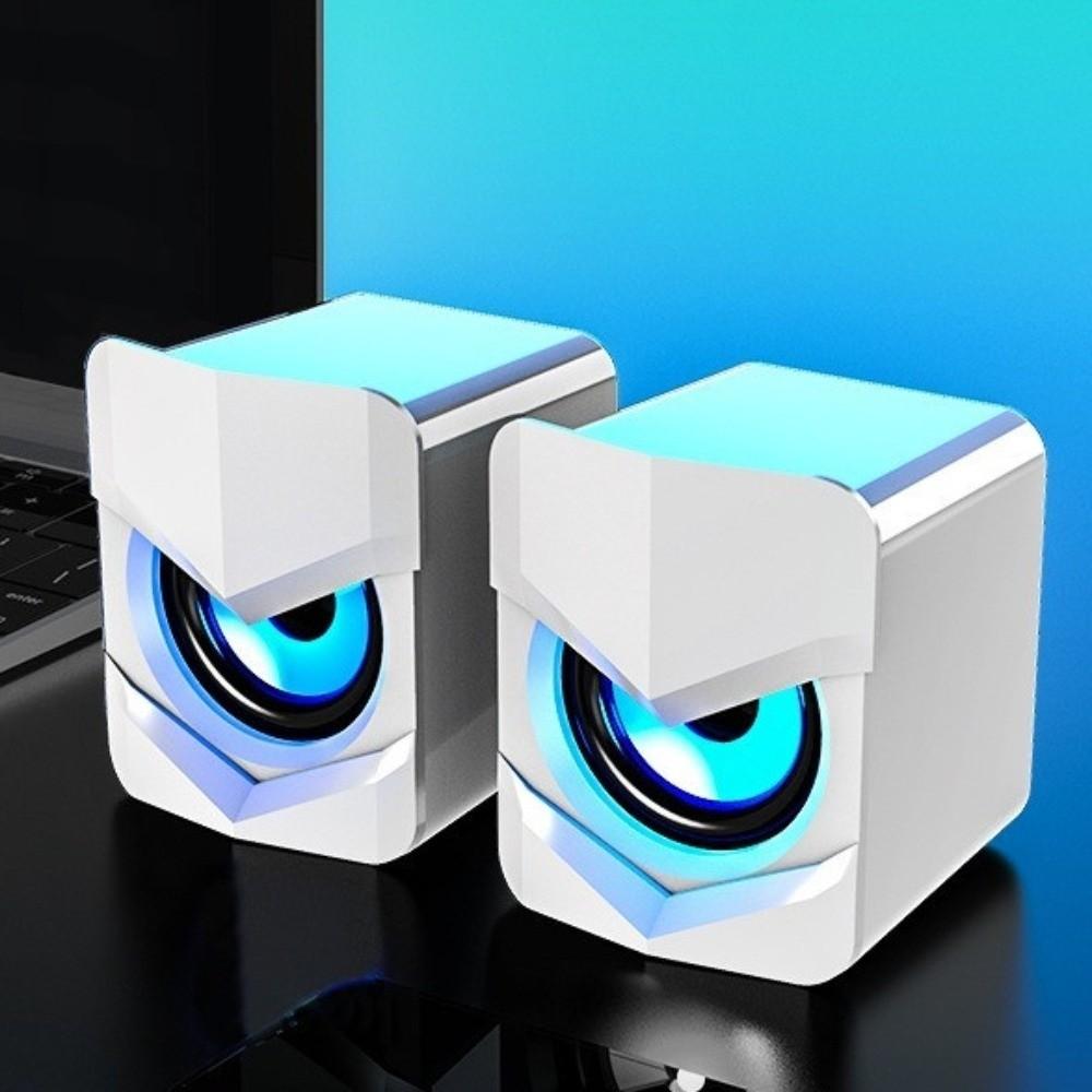Subwoofer RGB Light USB Speaker AUX Audio Portable Wired Small Speaker Stereo Mini Stereo Mini Speaker Adult