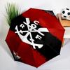 Flamengo Vereinswappen Aufdruck Automatischer Regenschirm, 8-Speichen für Reisen, Camping, Freizeit-Regenschirm, Wichtiges Geschenk für Familie und Freunde