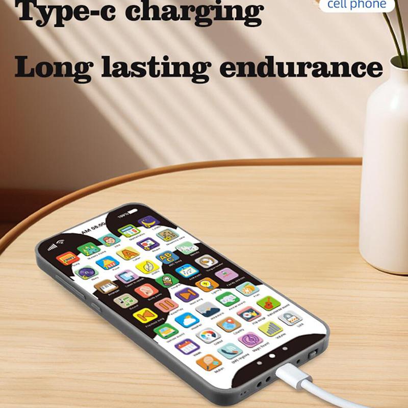 1 Set Smartphone Early Mobile Phone With Light Touch Screen Phone Rechargeable 10000 Functions Educational Content Kids Toy