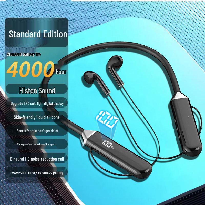2026 Wireless Neckband Bluetooth Headphones - Comfortable for Long Wear, Unisex, Ideal for Sports, with Large Battery Life