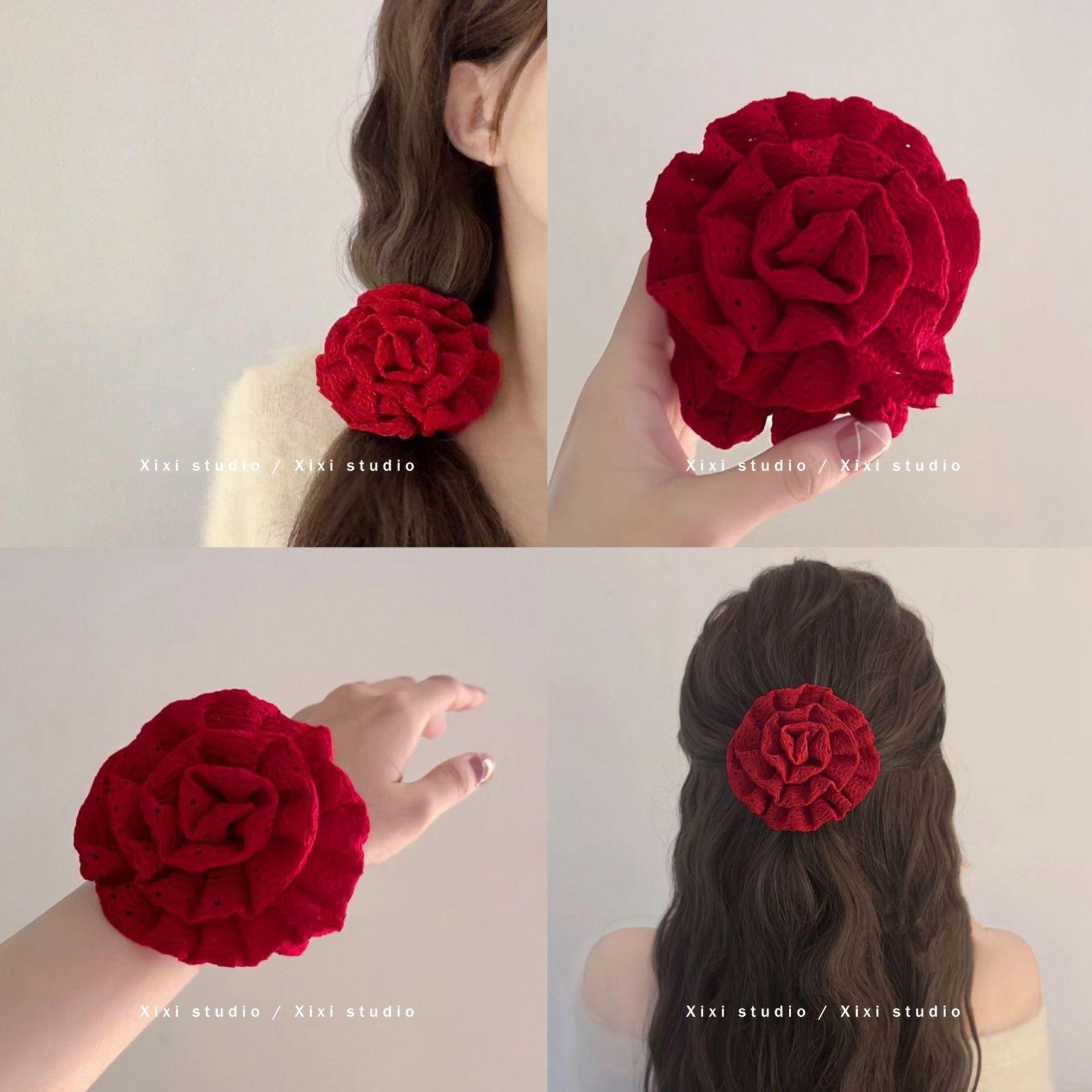

2024 Rose Scrunchie: High-End Autumn & Winter Hair Accessory