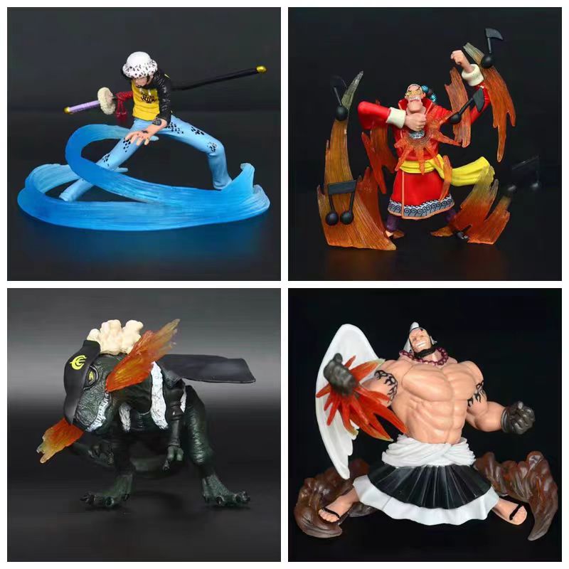 4Pcs/Set Anime One Piece Trafalgar Law Charlotte Scratchmen PVC Action Figure Statue Doll Collection Model Toys Gift