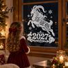 No Glue Holiday Window Art 2027 Goat Static Glass Sticker Removable PVC Clings for Russian New Electrostatic Adhesion Decor Year Decoration Reusable