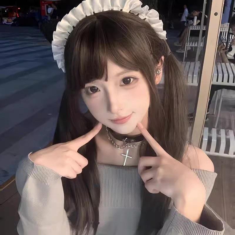 Sweet Cool Punk Y2K Necklace Black Cross Choker Leather Collar Goth Niche Subcultural Accessories