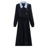 Azure Night Traveler Faux Two-Piece French Dress, 2026 Autumn/Winter Collection