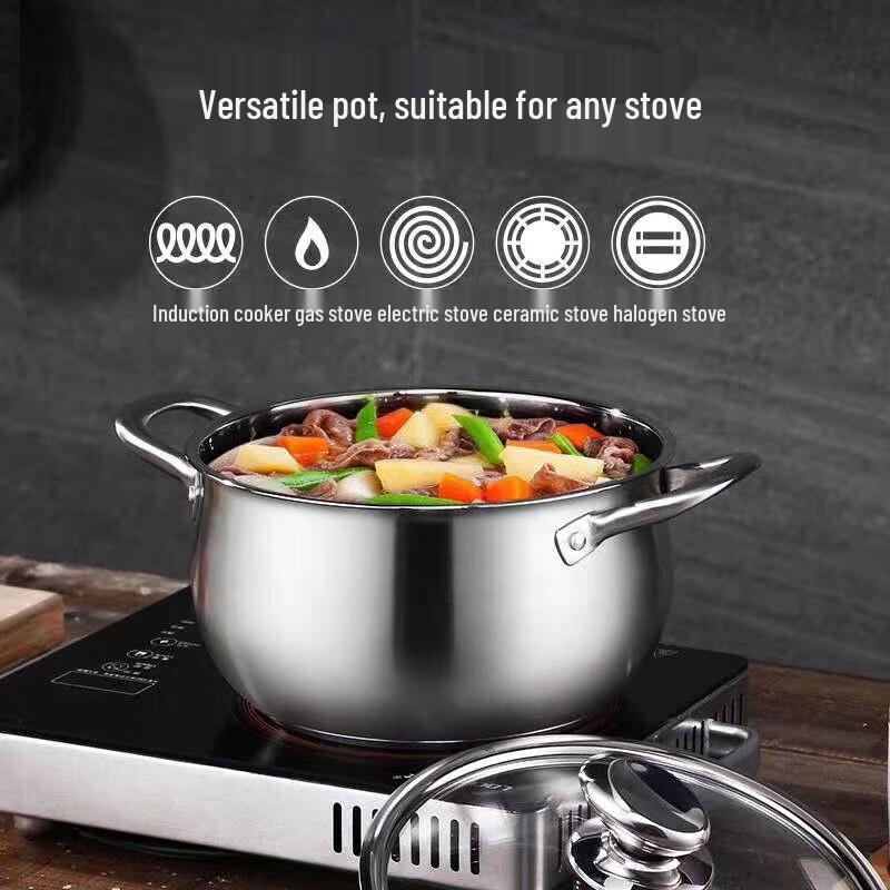 Shangheng 304 Stainless Steel Drum-shaped Soup Pot