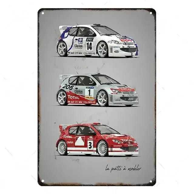 F1 Racing Posters Vintage Metal Tin Signs Decor World Famous Cars Retro Decorative Tin Sign Auto Club Pub Bar Room Wall Art