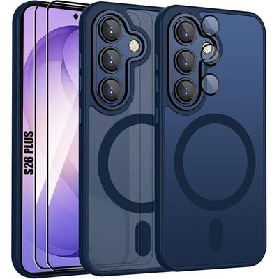 Etui Magnetyczne - BOOLING - do Samsung Galaxy S26 Plus - z Ochroną Aparatu - 2 Szyby - Granatowy