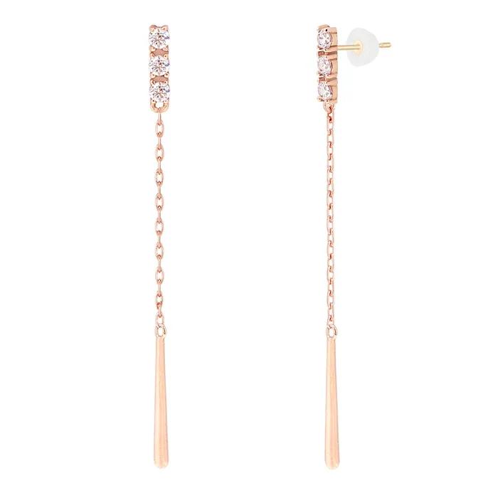14K Cubic Drop Earrings PTGE0068