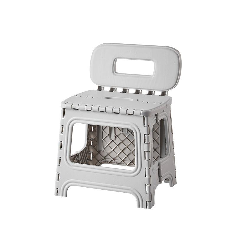 

Portable Folding Camping Chair Handheld Outdoor Leisure Stool Stylish Mini Children Chair Travel Grey-with Back