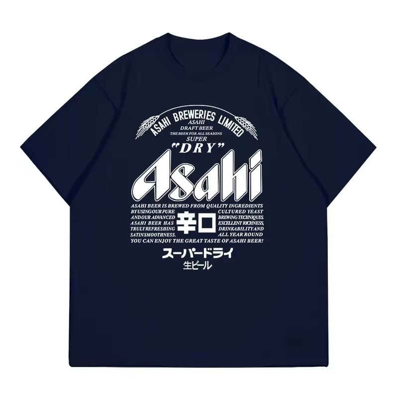 Primavera Estate 2026 Giappone Asahi Beer T-shirt Estiva Unisex Abbigliamento Retro Americano Ampio Casual Cotone Manica Corta