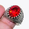 Natural Garnet Gemstone Handmade 925 Sterling Silver Jewelry Ring Size 7 AR-18251