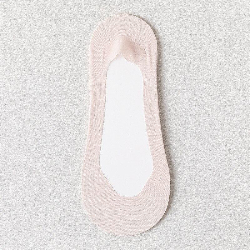 Summer Ultra-thin Breathable Sock Slippers Solid Color Ice Silk Low Cut Boat Socks Silicone Anti-slip Invisible No Show Socks