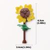 8 Set DIY Sunflower Field Building Blocks, Mixed Color ABS Material, Creative Garden  MOC Flower  Farm Scene Construction Kit, Children Diy Bricks Toy