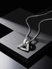 Stylish Silver Color Geometric Interlock Triangle Round Pendant Necklace for Men Fashion Hip Hop Style Jewelry Couple Gifts