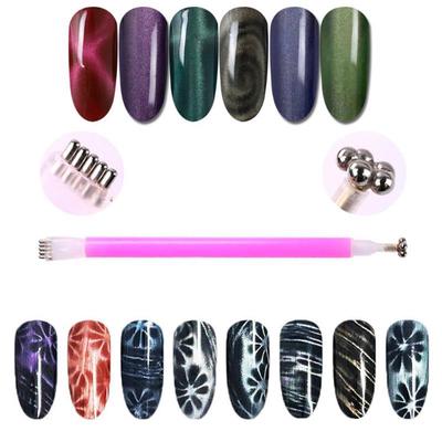 Nail Art Cat Eye Magnet Pen Double Head Plum Blossom Image Magical Stick DIY Magic 3D Magnetic Polish UV Gel Polish Cat Eyes