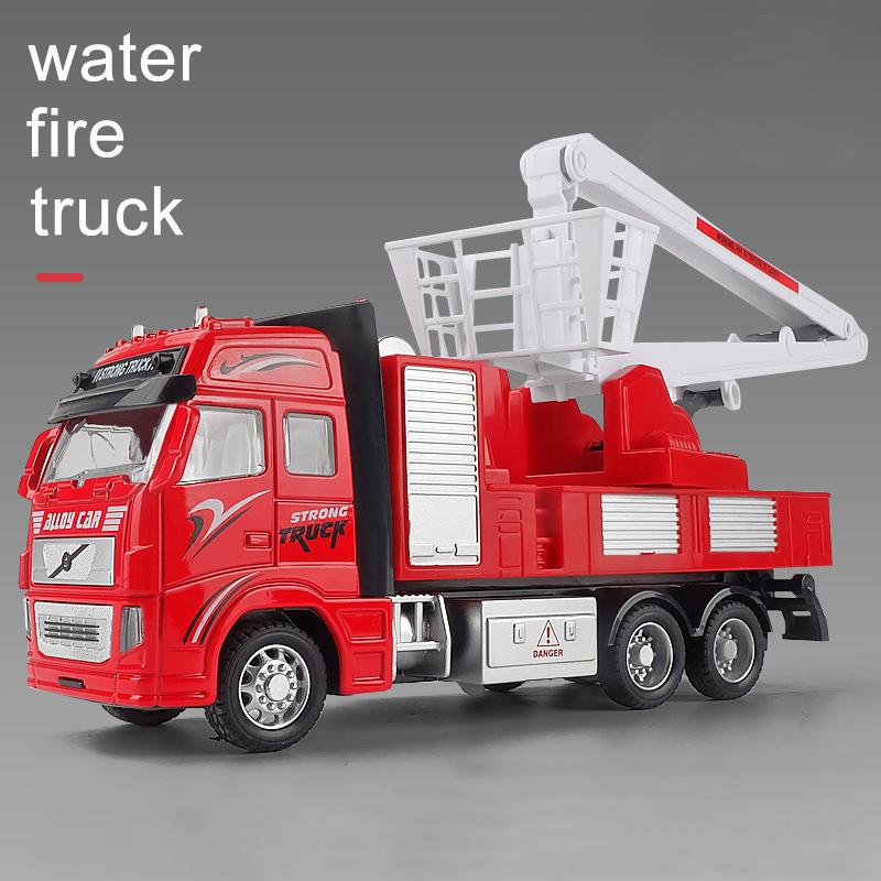 1/32 Alloy Water Tanker Model Simulation Fire Transport Vehicle Pull Back Car Inertia Toy Car Metal Children Toy Car