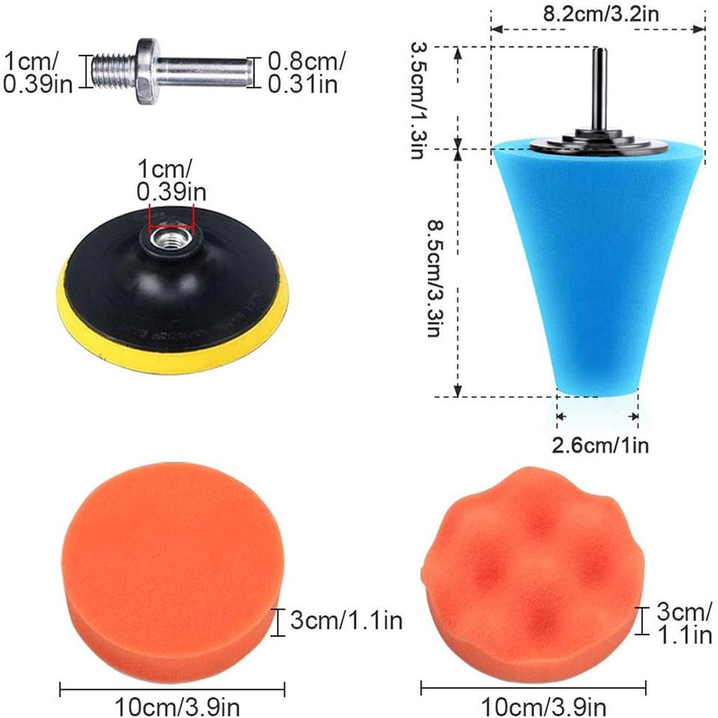Car Buffers And Polishers Kit For Drill, 14Pcs Drill Polishing Wheel Foam Ball Buffing Pads Sponge Ball For Automotive Car Wheels Care, Metal,