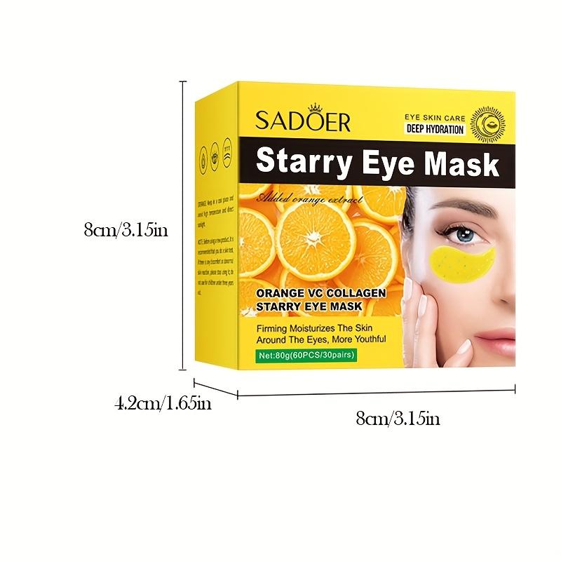 60pcs/box Orange VC Collagen Starry Eye Mask, Tighten, Nourish and Smooth Reduce Fine Lines Around The Eyes ,Remove Dark Circles Firming Eye Mask