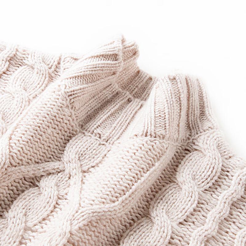 Women's Thickened Pure Wool Cable Knit Semi-High Neck Sweater