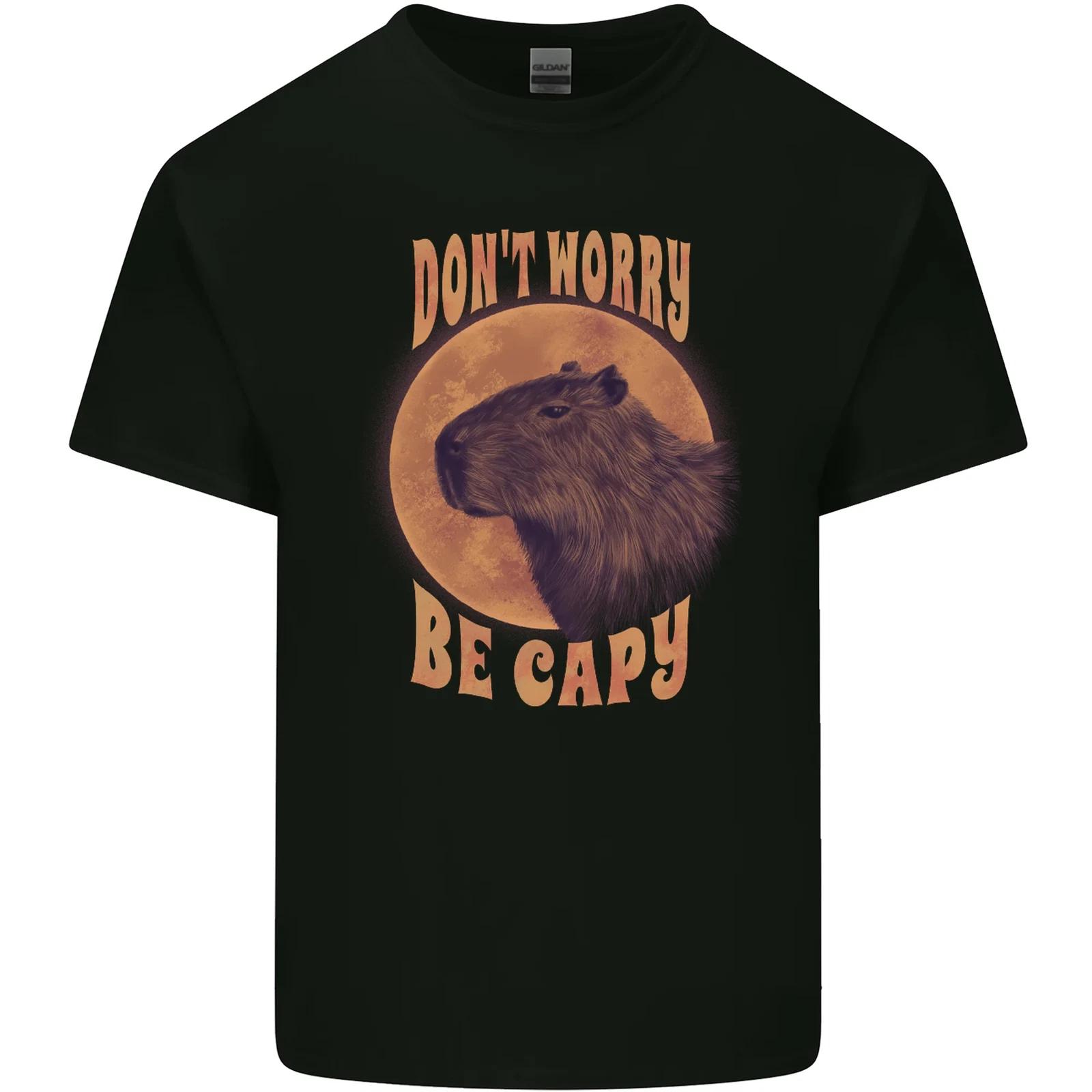 Dont Worry Be Cappy Funny Cappybara Kids T-Shirt Childrens L