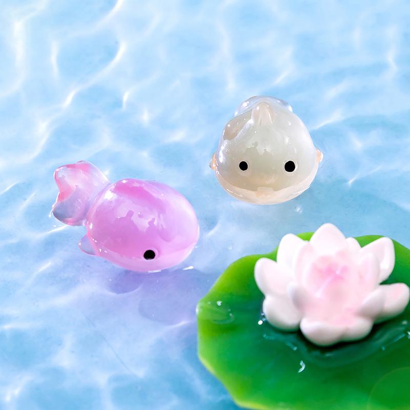 

Cute Micro Landscape Luminous Colorful Little Fat Fish Resin Ornaments For Fish Tank Aquarium Accessories Decorations